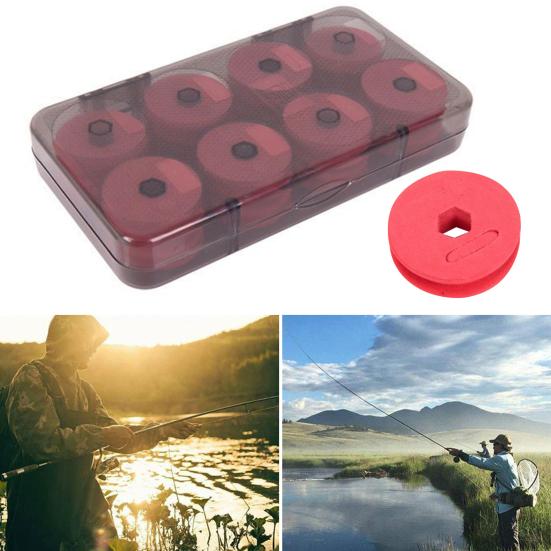 Caja de carretes de espuma para línea de pesca de 16 piezas Organizador de tablas para enrollar 16 líneas Carreteador de línea de pesca Organizador de ejes Estuche de almacenamiento Accesorios de pesca al aire libre