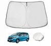 Protetor Solar para Para-brisa Dianteiro Poecar para Honda Freed Sunshade para GB8 Luz UV Personalizado Interior Bolsa de Armazenamento Fácil Prata (2ª geração),
