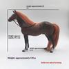 Figurine Animale Cheval Marron Solide Réaliste Moulage Monobloc 23 cm de Long 19,5 cm de Haut Avec Crinière et Queue Rougeâtres Jouet de Collection pour Enfants