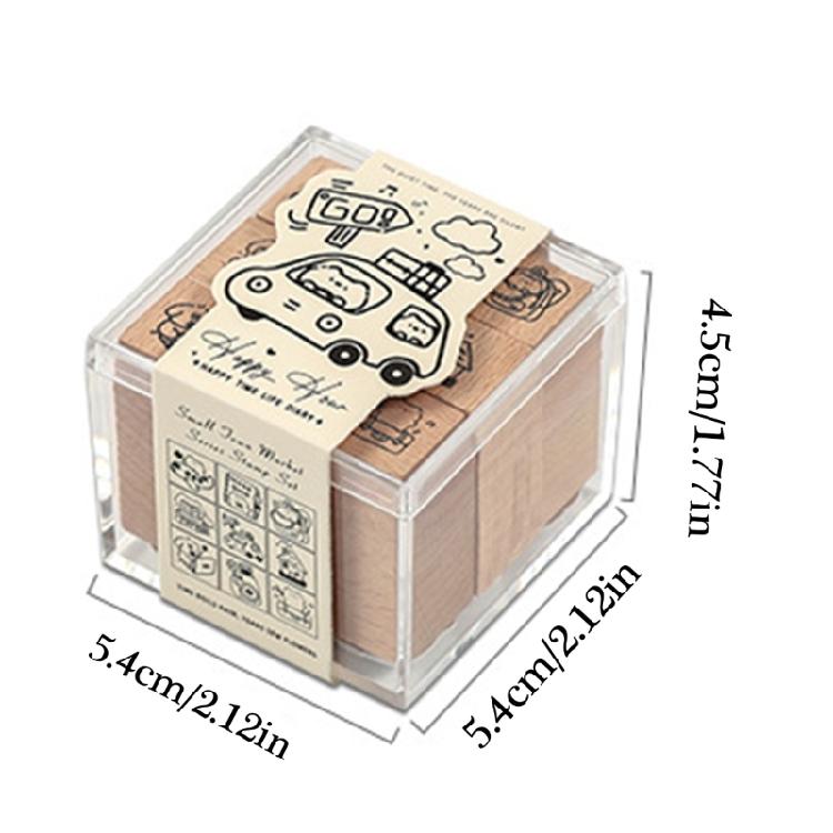 Wood Rubber Stamp Lovely Cats Stamp Animal Stamp Decorative Stamp Cartoon Dogs Stamp