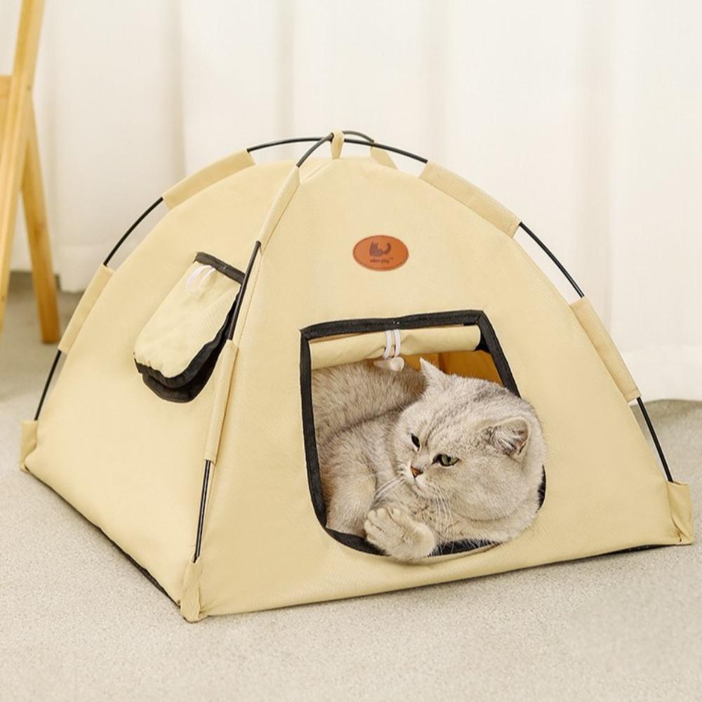 Foldable Pet Cat Tent Closed Design Pet Kennel Portable Cat Sleep House  Indoor Use