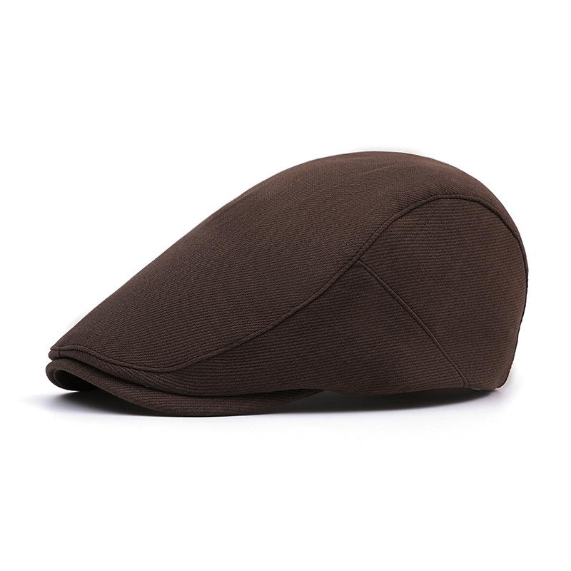 Ensfarget Cap Herre Solhatt Forward Cap Beret Kvinner Britisk Newsboy Cap
