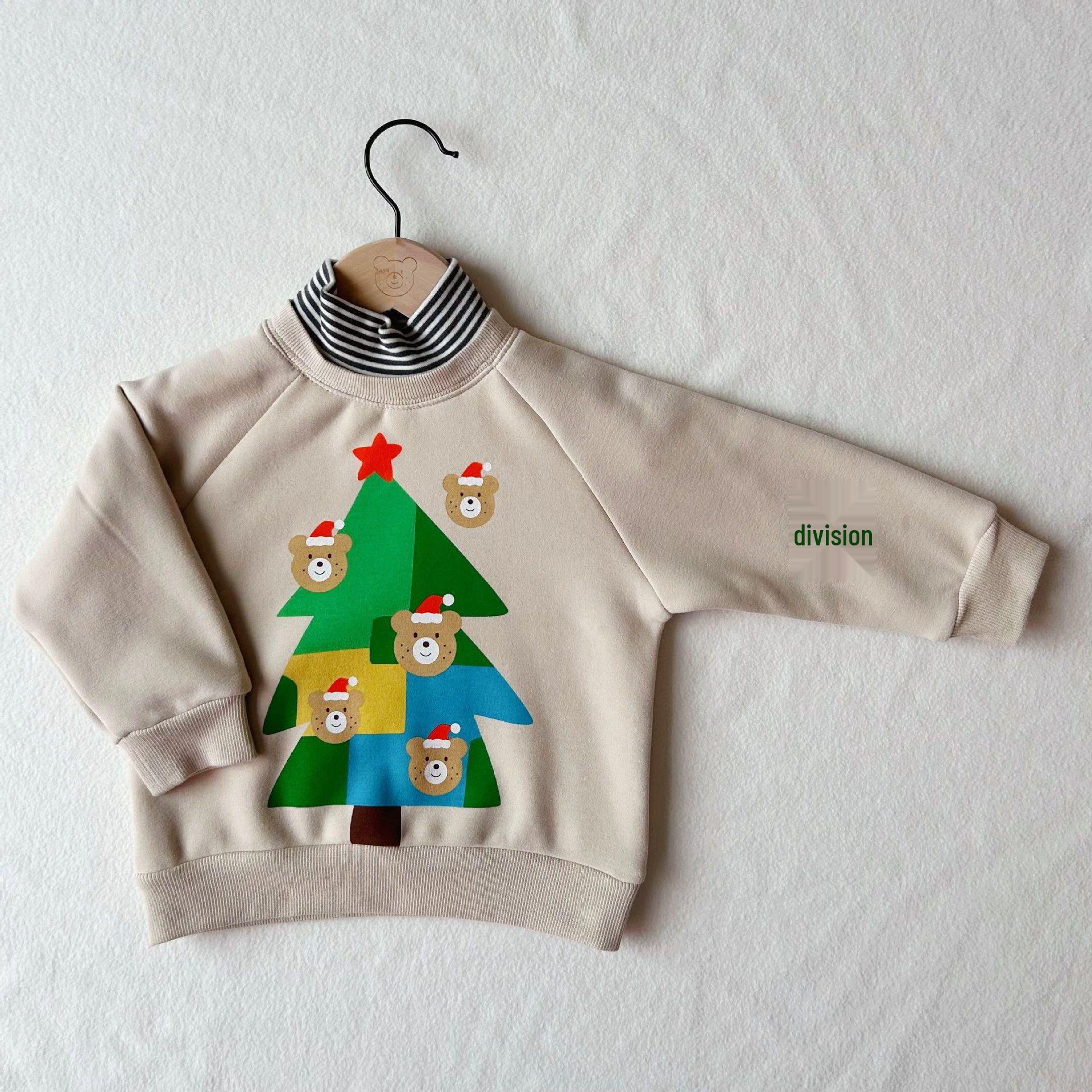 

In Stock: Boys’ & Girls Cotton Velvet Christmas Patchwork Collar Hoodie 80 cm