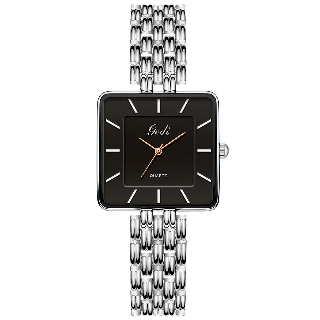 Herrenuhr Business Schlicht Quadratisch Paaruhren Wasserdicht Edelstahl Premium Ultraflach Damenmode Quarz Armbanduhren