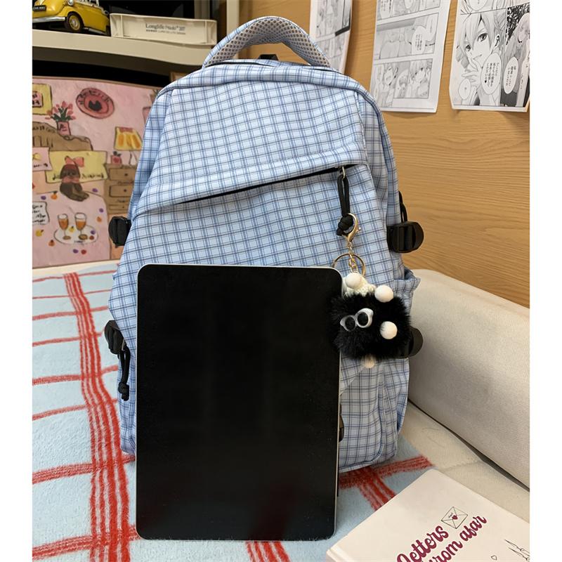 Mochila de Grande Capacidade Mochila Escolar para Campus Mochila Xadrez para o Trabalho
