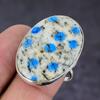 Natural K2 Blue Azurite Gemstone 925 Sterling Silver Jewelry Ring Size 9 i0b20