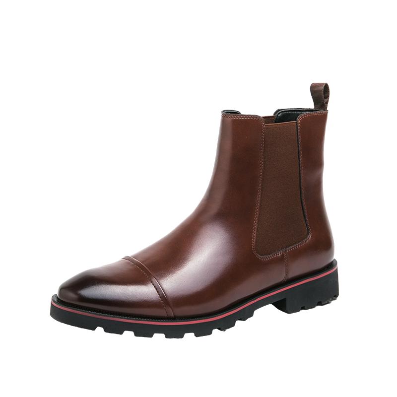 

Бренд Модного Дизайнера Высококлассная Деловая Обувь Свадебная Обувь Жениха Зимние Горячо Продаваемые Кожаные Ботильоны Мужская Обувь с Высоким Голенищем 46 коричневый