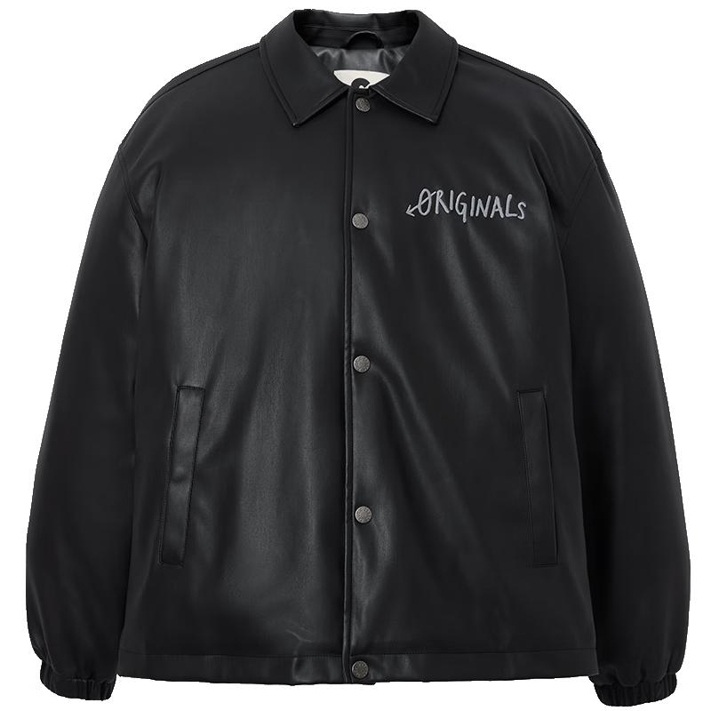 Мужская пуховая куртка JACK&JONES с лацканами из искусственной кожи L