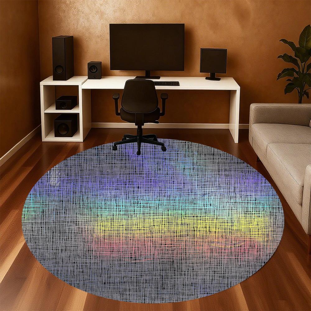 1pc Abstract Pattern Round Chair mat Area Rug - Non-Slip, Floor Mat for Office, Bedroom, home decor Christmas Gift-1002362