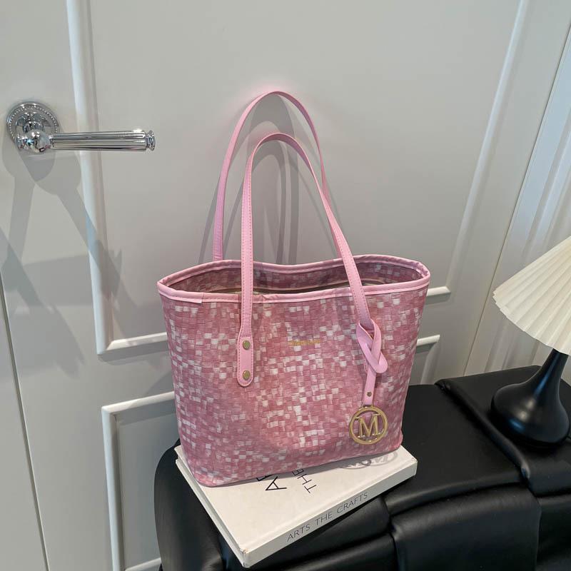 Bolso Tote Grande de Capacidad Simple y Elegante Bolso de Hombro de Color Sólido de Moda para Viajes Diarios para Mujer CLE