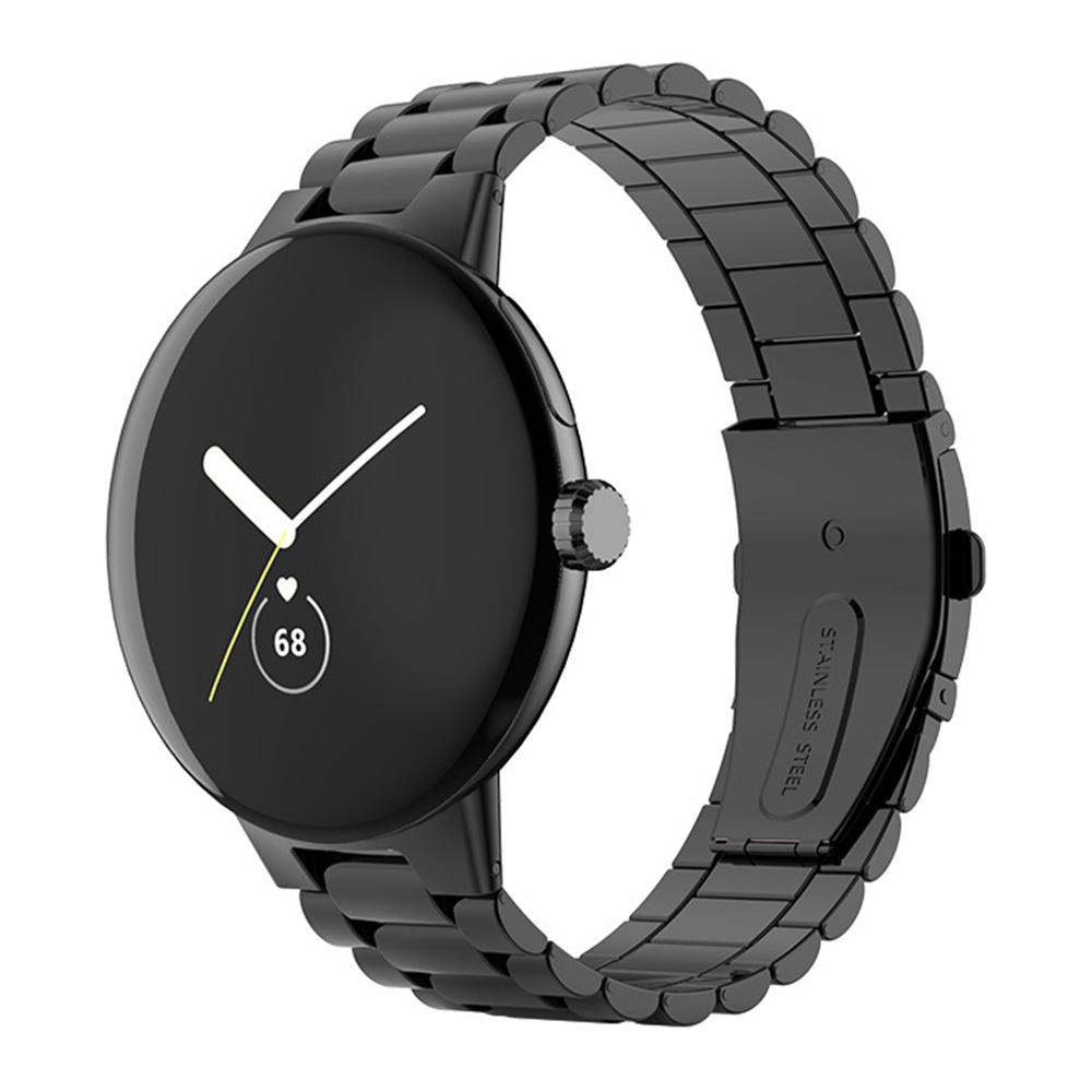 För Google Pixel Watch 3 45mm Klockarmband Tre Pärlor Rostfritt Stål Armband