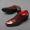 Brand 2025 Men's High-heeled Leather Shoes Fashion Red Wedding Dresses Shoes For Men Luxury Formal Shoes Man Zapatos De Vestir