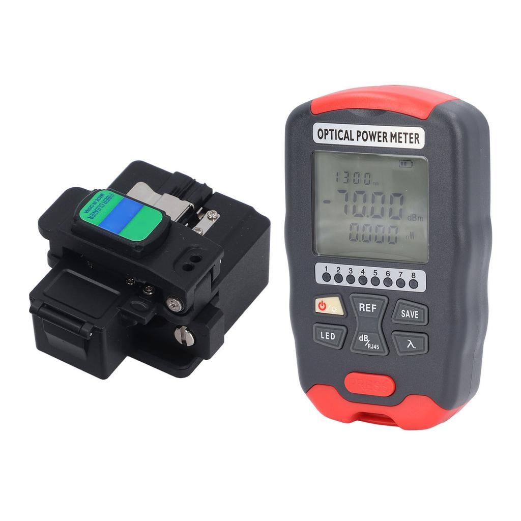 Fiber Optic Tool Kit 30mW VFL ‑70 to +10dBm OPM Fiber Cleaver 3 Hole Stripper FTTH Tool Kit