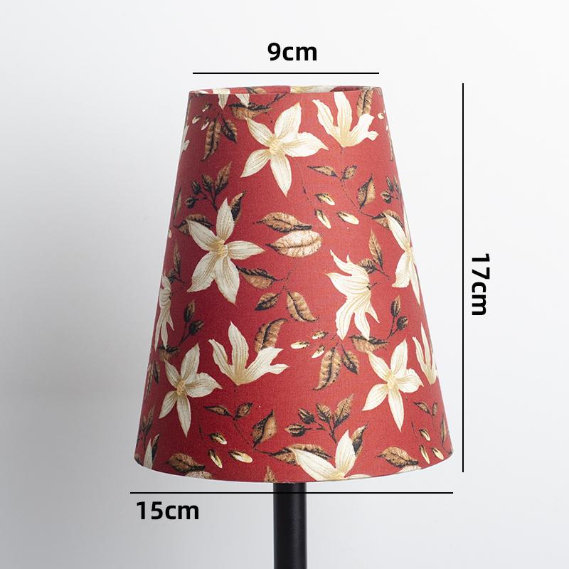Retro Linen Fabric Floral Pattern Lampshades Pastoral Style Pleated Table Lampshade Bedroom Hotel Bedside Floor Lamp Cover
