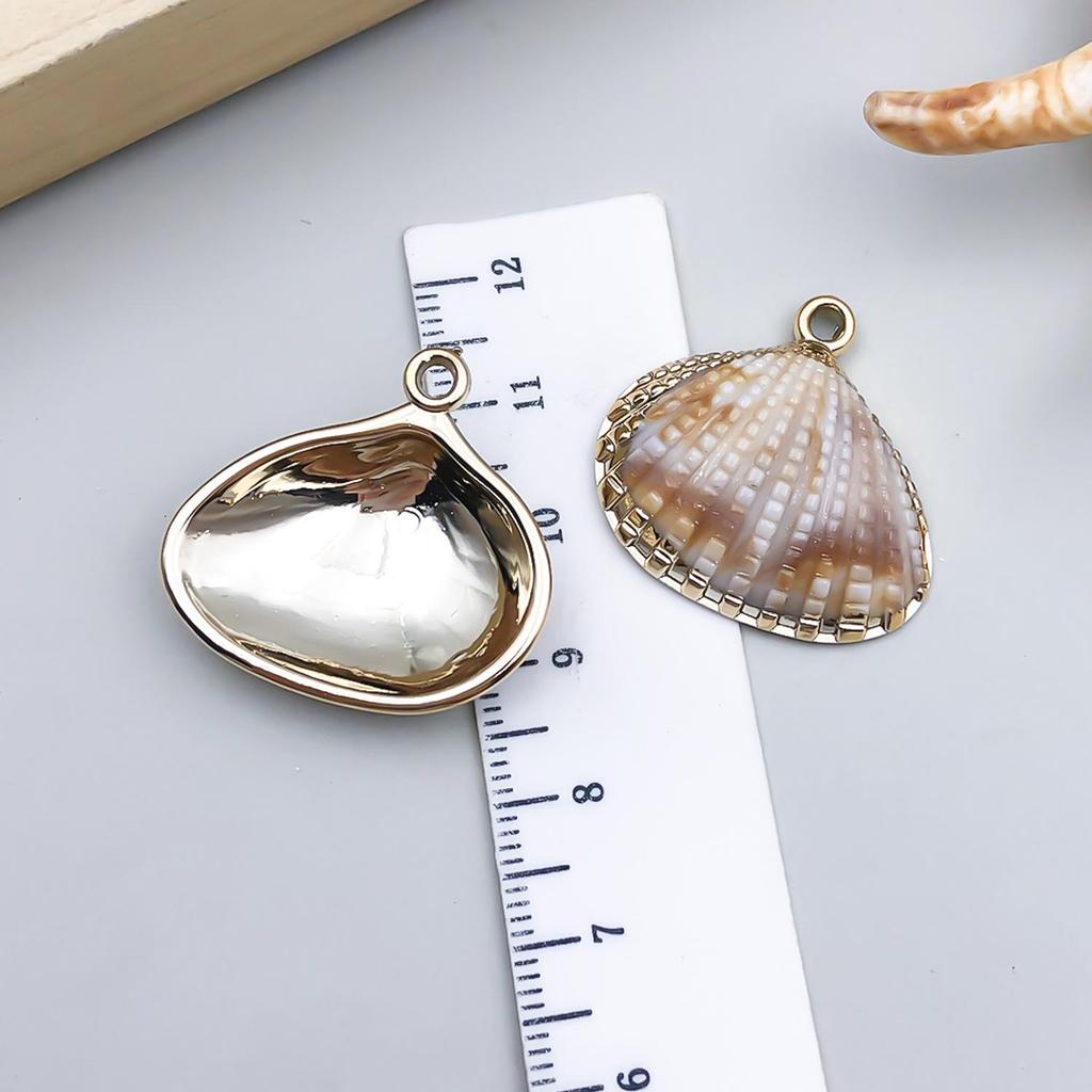 Gold-Plated Natural Shell Conch Pendant for DIY Necklace, Earrings, Wind Chime, or Hanging Ornament.