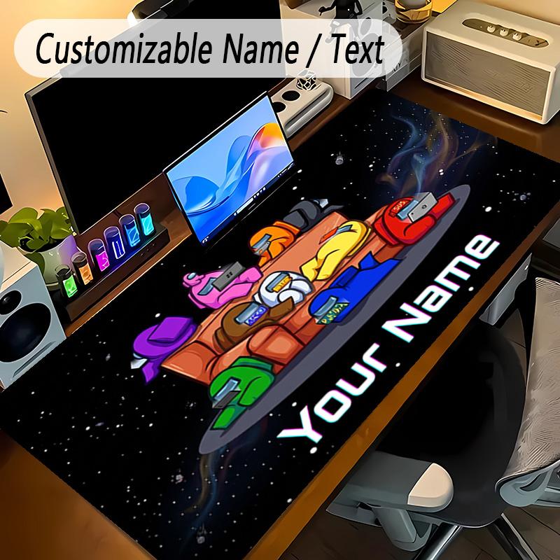 Large Mouse PadAmong Us Custom Name Text Personalized Desk Mat Non Slip Gaming Pad