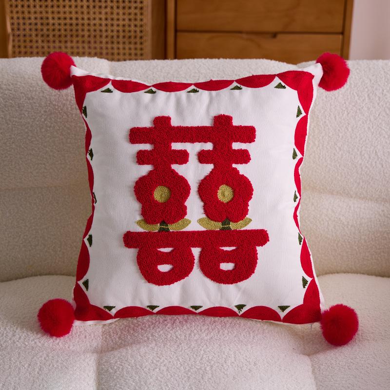 Embroidered Towel Cushion Pillow, Dropshipping, Ins-style Sofa Pillow, Home Bedside Cushion