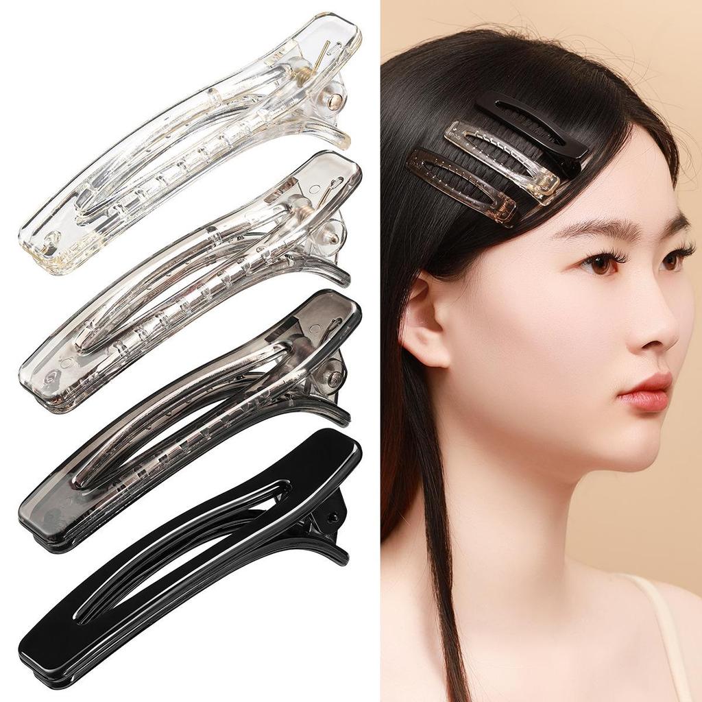 6.4cm Hollow Side Bangs Hair Clip, Korean Style Seamless Sectioning Duckbill for Sweet Flyaway Styling