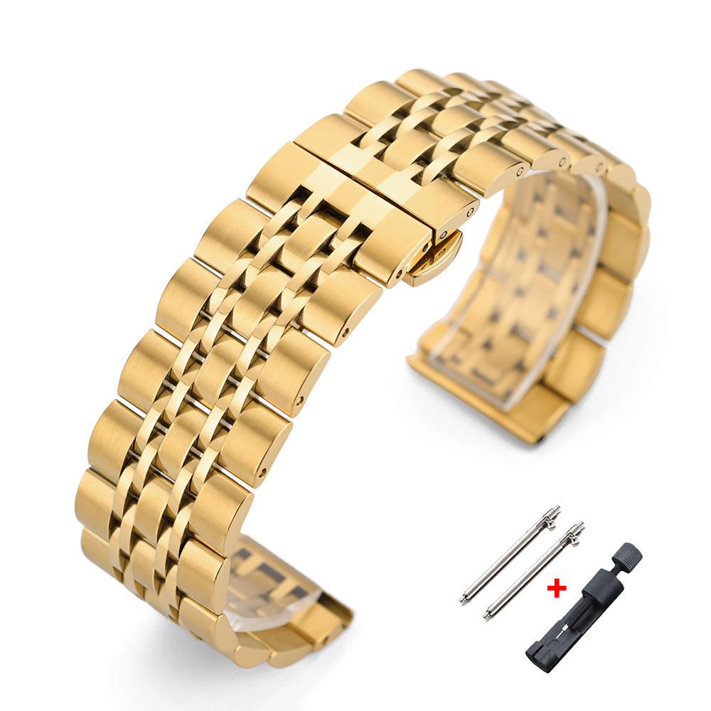 Solidna Stalowa Bransoleta do Zegarka 20mm 22mm Z Paskiem Szybkozamykającym Metalowa Klamra Motylkowa dla Samsung Galaxy Watch 7/6/5/4