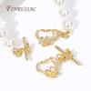 18k Gold Plated Heart With Flower OT Clasp For Necklace Supplies,Fashion End Beads Toggle Clasps DIY Jewelry Making Accessories