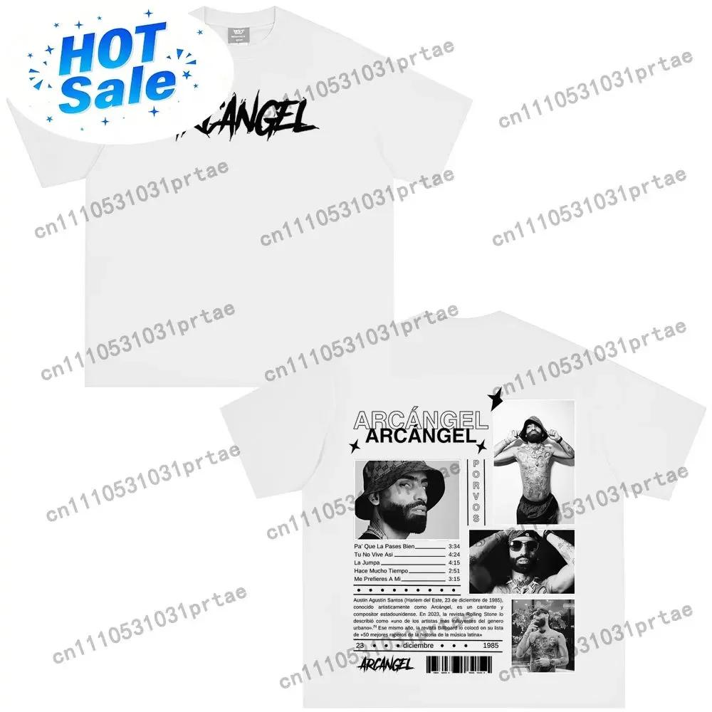 Rapper Arcangel Album 2025 T Shirt Unisexs Wounisex Clothing Hip Hop Fashion Oversized Short Sleeve Tshirt  Cotton Tshirts Fan Gift