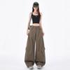 Women's High-Waisted Wide-Leg Pants - Autumn Casual, Floor-Length, Trendy and Relaxed Fit.