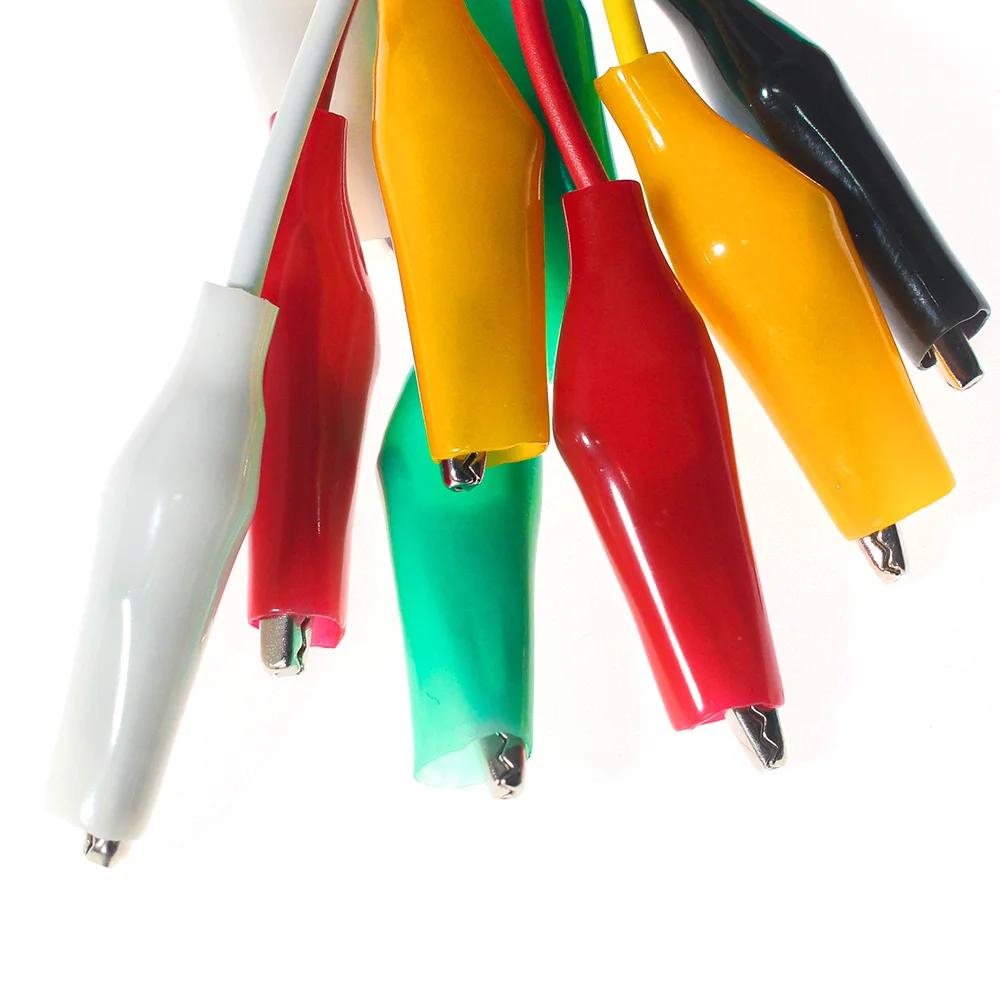 10PCS Alligator Clips Electrical DIY Test Leads Alligator Double-ended Crocodile Clips Roach Clip Test Jumper Wire 48 49.5 50CM