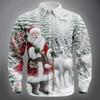 Men's Long Sleeve Shirt Christmas Men's Santa Claus Reindeer Christmas Costume Shirt  Streetwear Casual Comfort Slim Fit Shirts