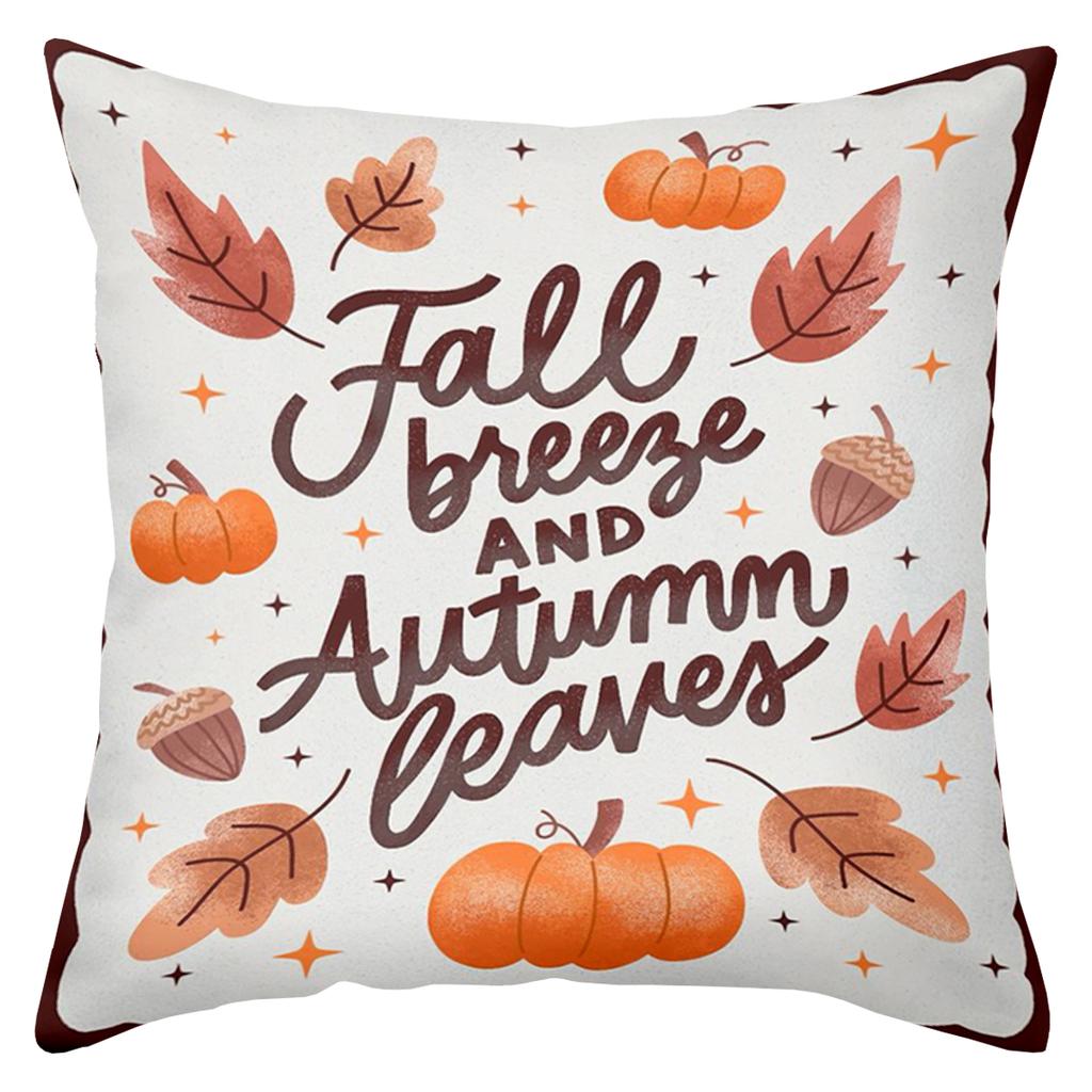1 Pieces Fall Breeze And Autumn Leaves Patterned Throw Pillow Polyester Pillowcase Sofa Decorative Cushion Cov Headboard Pillow