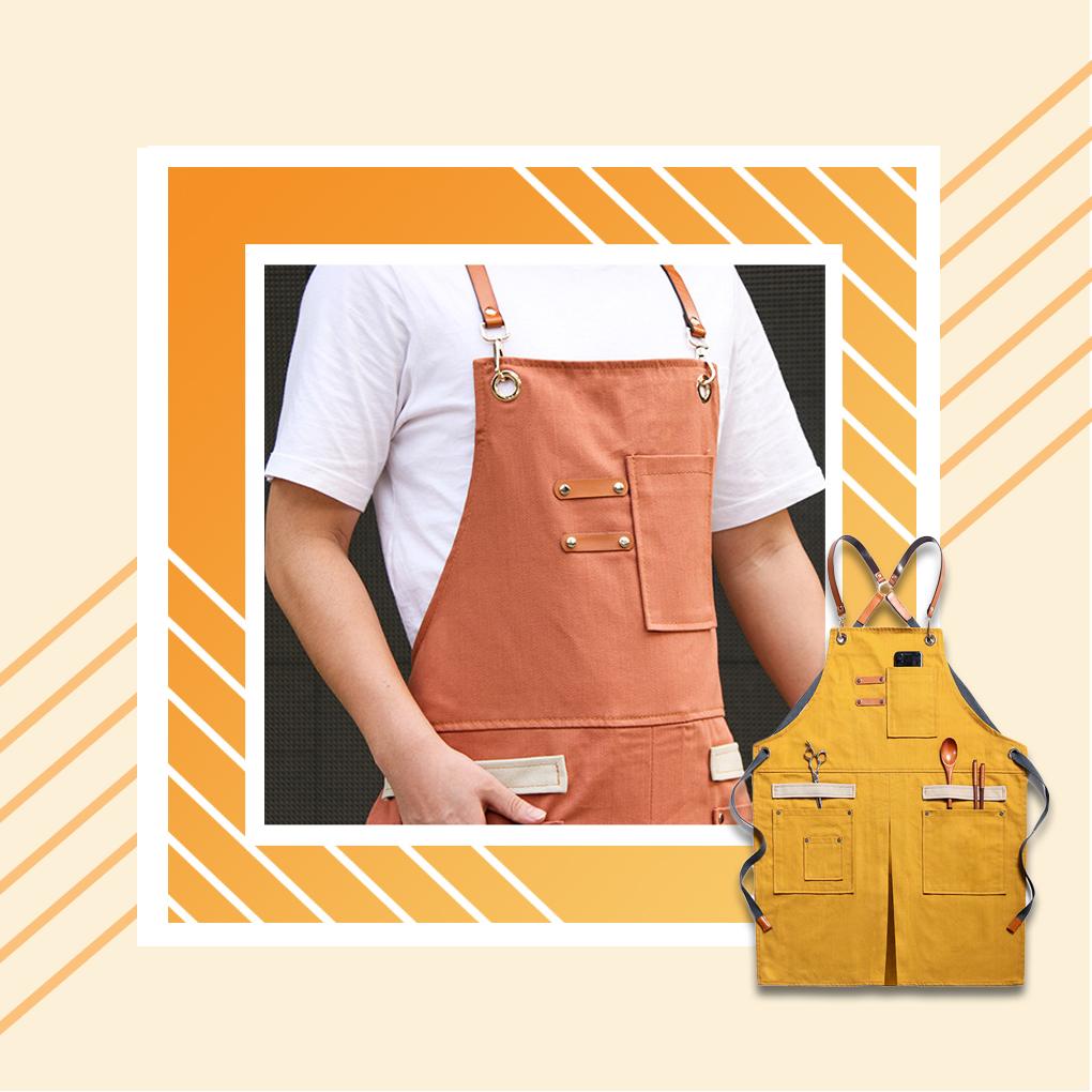Work Apron Woodworking Carpenter Craftsman DIY Canvas Workshop Bib Pockets Outdoor Barbecue Cooking Aprons Bibs Clothing