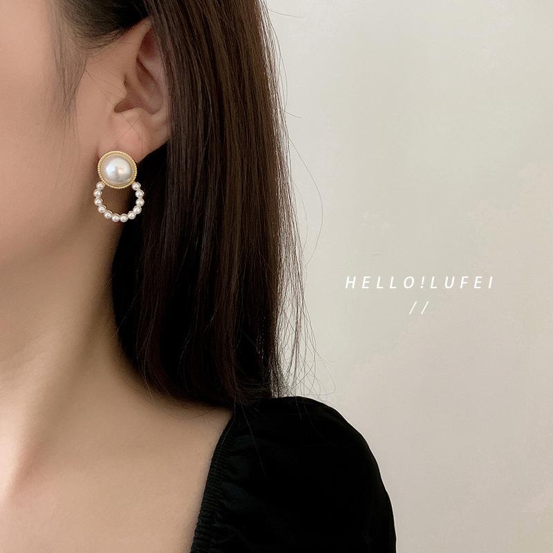 Enkle og øreløse dame øreklips, High-end følelse, Nisjedesignfølelse, Perleøredobber Smykker, Allsidige temperamentøredobber