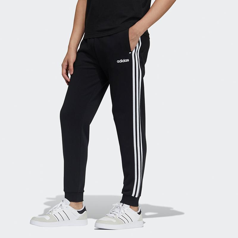 Adidas Neo Track Running Pants with Three Stripes Men Bottoms Black GP4923