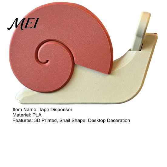 Lightweight Tape Dispenser 3D Printed Snail Dispenser, Universal Packaging Wrapping Holder, Office Decorative Cutting Tools for Home School Compact