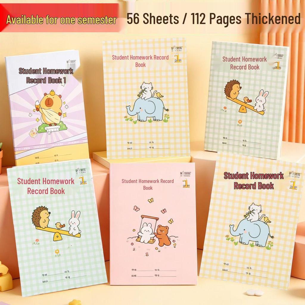Weisheng Thick Semester Homework Record Book for Primary Students