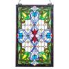 Panou Vitraliu, 433 x 731 mm, Panou Vitraliu Suspendat Stil Tiffany cu Lanț, Dreptunghi Vertical Mare Vitraliu, Vintage
