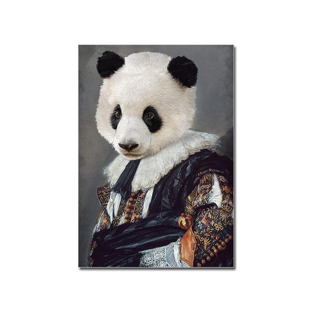 Vintage Flamingo Lion Panda Stag Panther Tiger Canvas Painting Animal Portrait Poster Print Renaissance Wall Picture Home Decor No Frame