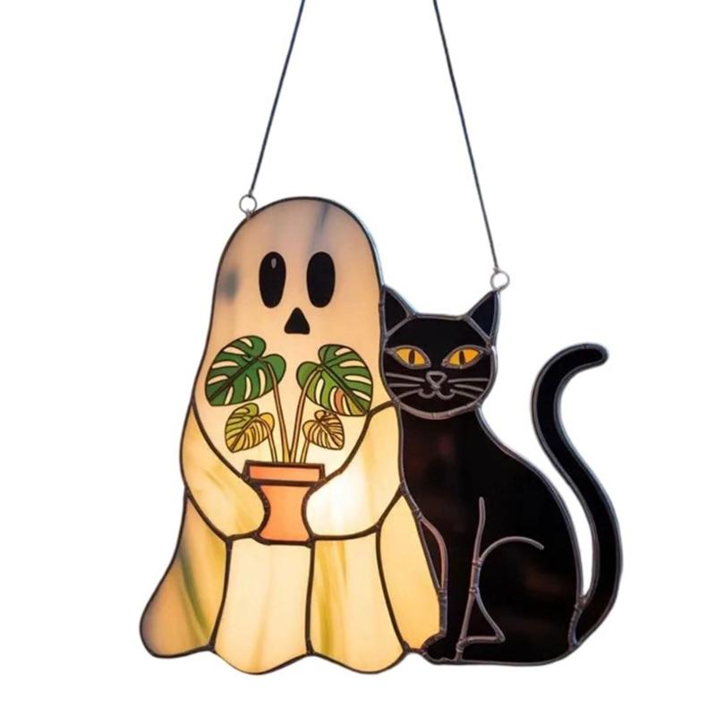 Spookys Acrylic Window Decoration Hanging Ornaments With Halloweens Themes For Indoor Outdoor Use