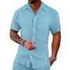 Summer Men's Casual Loose-Fit Short-Sleeved Cardigan Beach Shirt