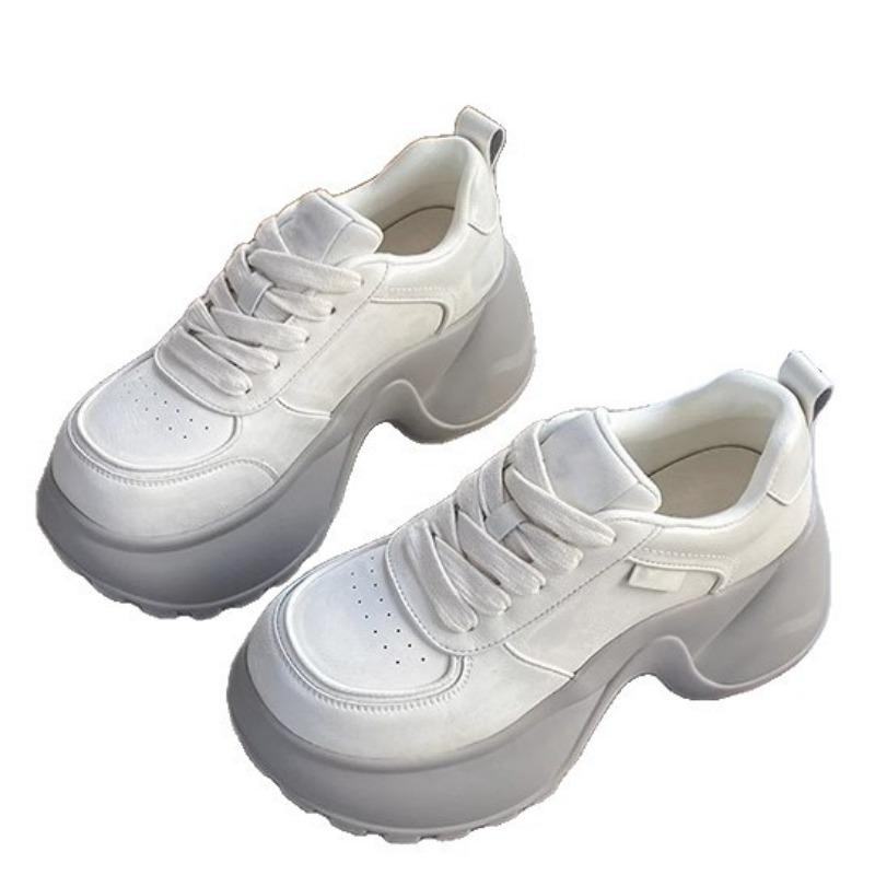 Height-increasing Muffin Shoes Platform Sneakers Women's New Small Sneakers with Wide-leg Pants Spring Models