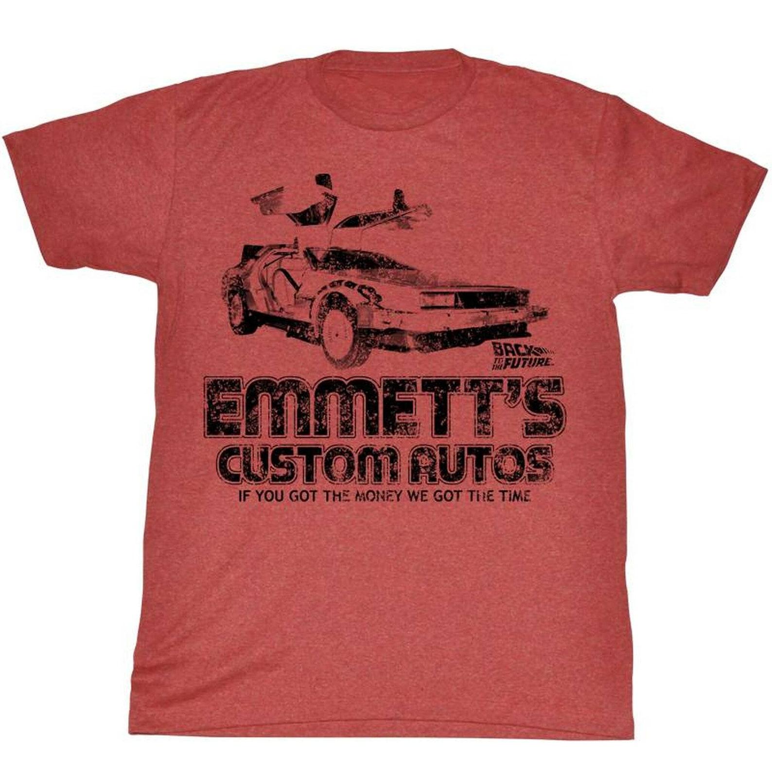 Back to the Future Emmett s Red Heather Adult T-Shirt S