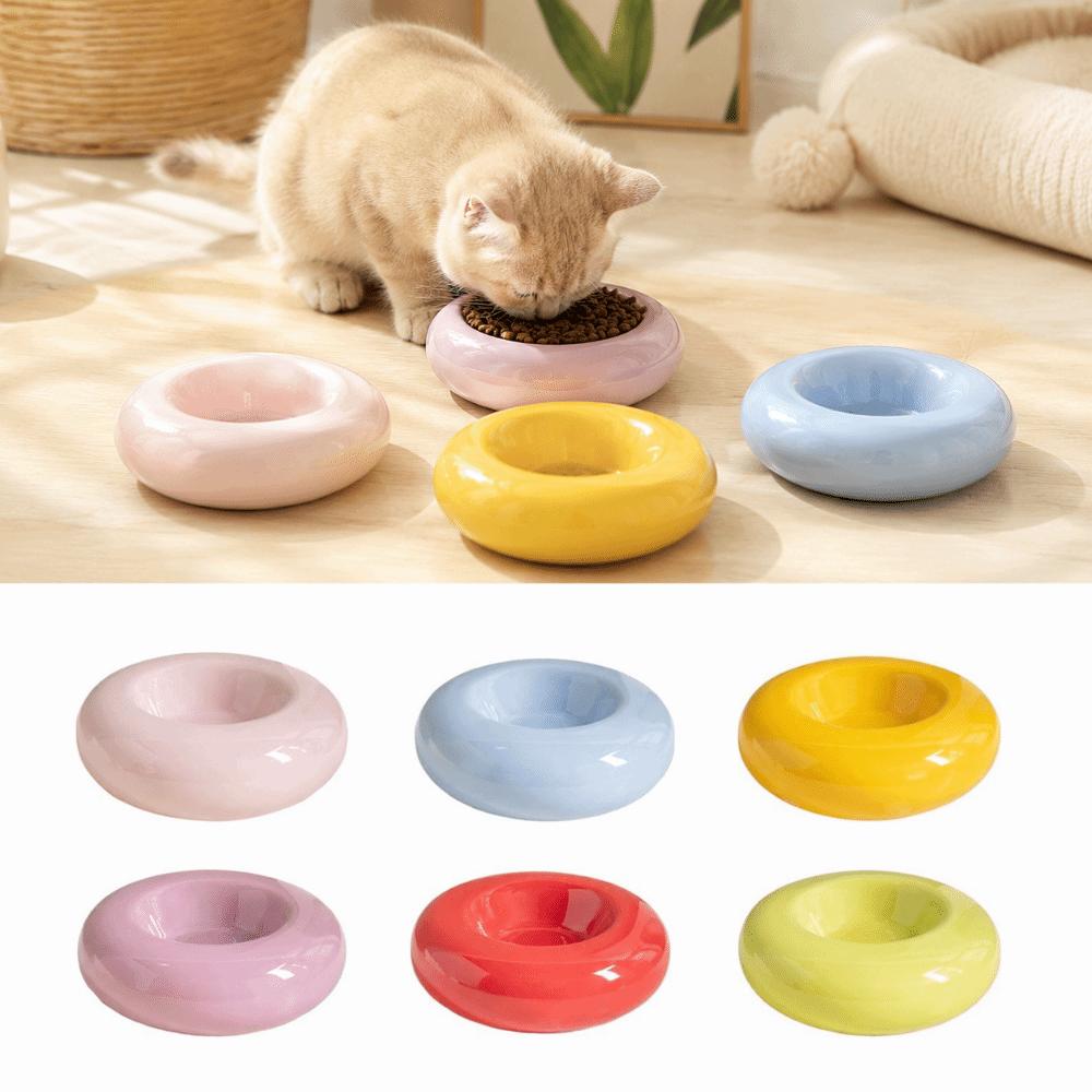 Ceramic Pet Food Basin Anti Slip Pet Feeder Dish Universal Pet Water Feeder Container Pet Supplies