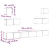 7 Piece Wall Mounted TV Cabinet Set Black Oak Effect 100 x 30 x 30 cm