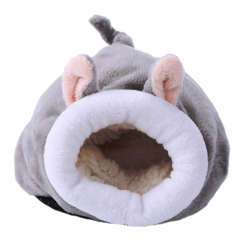 

Hamster Hedgehog Warm Sleeping Beds Lovely Shaped Winter Yurt Portable Cotton Small Animal House Pet Supplies as shown серый