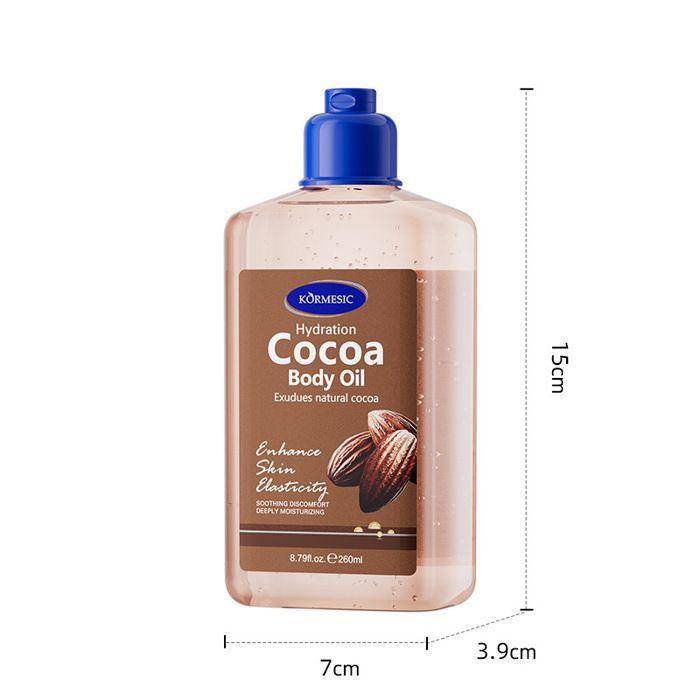 Huile de massage - KORMESIC - 260 ml - Cacao - Hydratante &amp; nourrissante - Pour adultes