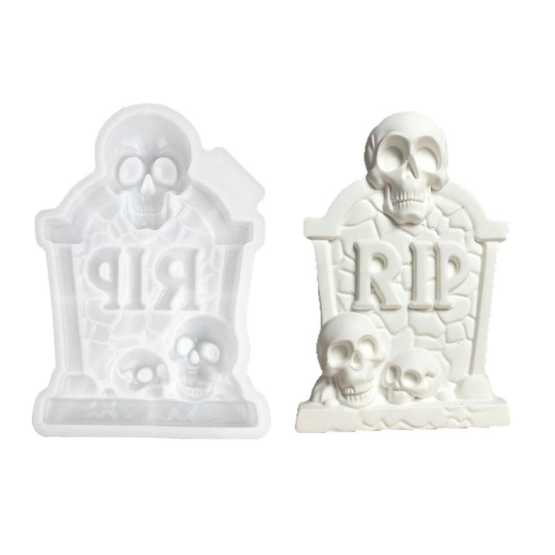 Pour Art Form for Halloween Grave Marker Displays, Quick Releases Build for Small Indoor Accent Work, Single Raised Pattern for Shelf Styling Use