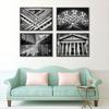 WCIC Art Prints Black And White Architectural Decoration Painting Art Cloth Home Background Wall Decoration Painting Hanging Painting
