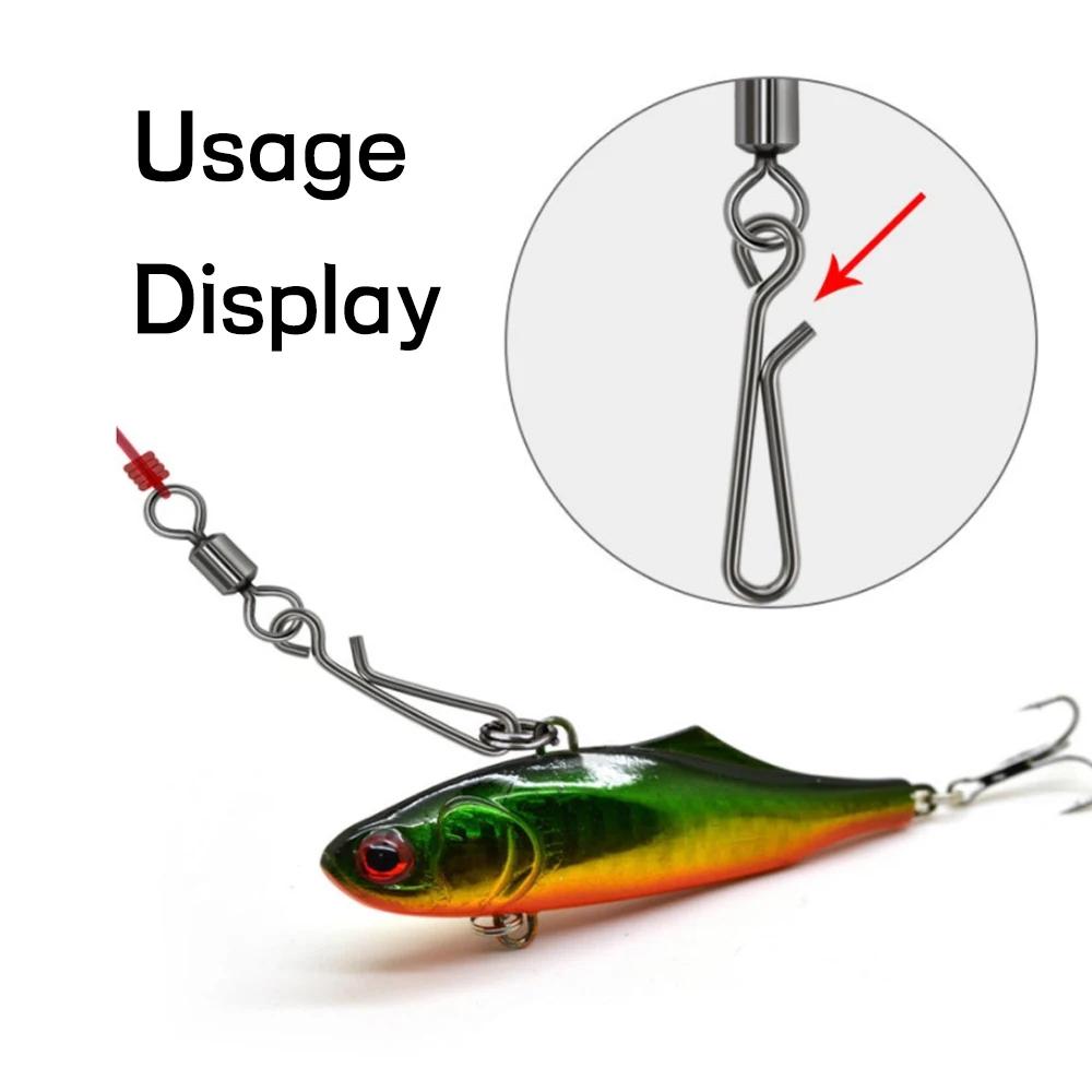 50PCS Saltwater Fishing Stainless Steel Open Eye Hangling Snap Quick Change Pin For Hook Lure Connector Fishing Accessories