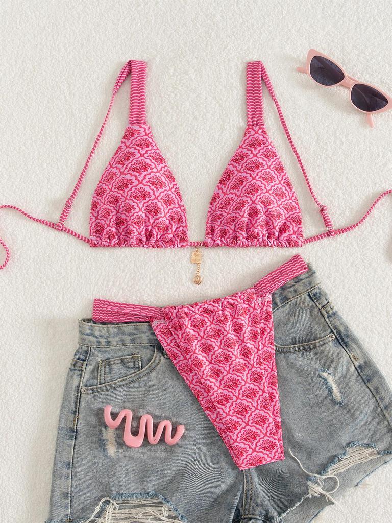 2025 Cross-Border European & American Sexy Print Bikini Swimsuit for Women