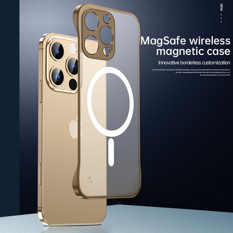 For iPhone 16 Pro Max Case Compatible with MagSafe Matte PC Frameless Mobile Cover