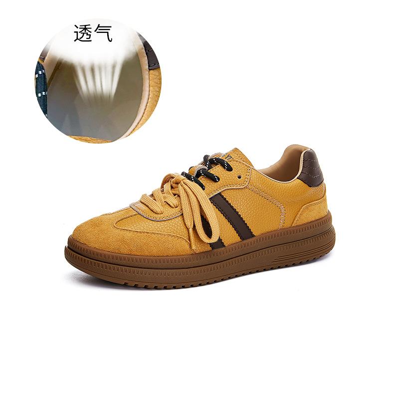 Leather retro German training shoes women's 2025 spring new versatile platform heightening shoes casual Forrest Gump shoes sports women's shoes